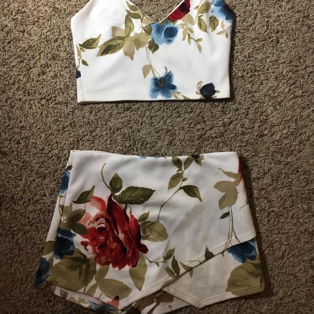 floral two piece set